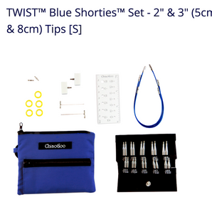 ChiaoGoo Twist Blue Shorties Interchangeable Needle Set, US 4-8