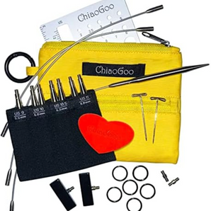 ChiaoGoo Twist Yellow Shorties Interchangeable Needle Set, US 9-11